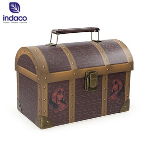 Vintage paper made treasure box custom gift suitcase shaped storage box