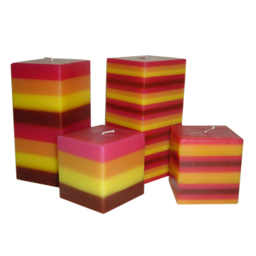 Multi Color striped Square Candles fashionable Trending Design New Customized Candles Holders