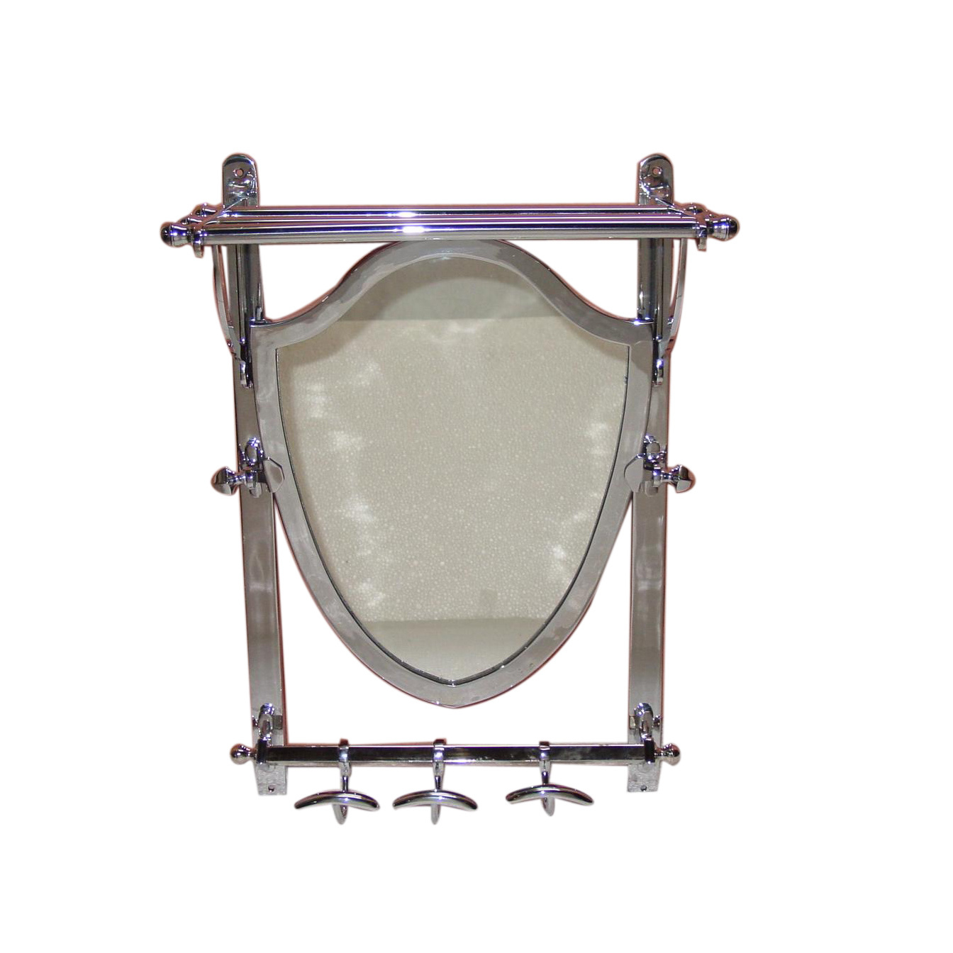 Brass Wall Mirror Bathroom Mirror with Towel Rack and Hooks oval bathroom mirror with light suitable price