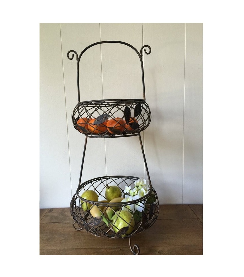 Counter Top Organizer Fruit Basket Metal Wire basket Fashionable Trending Design Bowl of Fruit Fruit Hammock