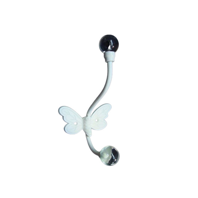 Customized Design Fashionable Butterfly Shaped White Wall Hooks New Arrivals Rack Hook Coat Hooks