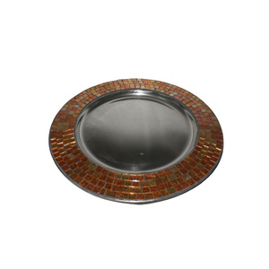 Hot Selling Hammered Decorative Round Charger Plater maroon color Service Plates