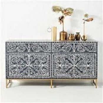 Modern Bone Inlay Cabinet With Six Drawers For Living Room Bone Inlay Cabinet for Kitchen Bedroom