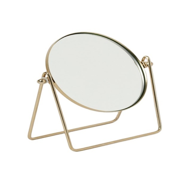 High Quality Gold Finishing Fashionable Trending design New Customized Hand Mirror Reflector Face Glass Purse Hand Bag