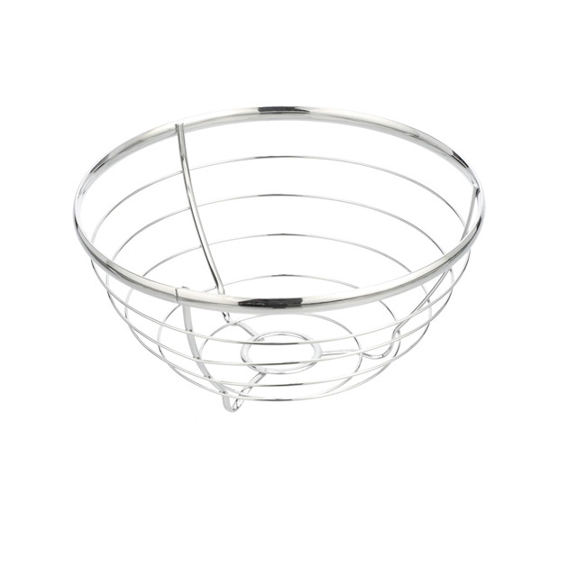 Wholesale Iron Metal Kitchen Fruit Storage Wire Basket, Bamboo Wood Lid Metal Wire Basket For Storage