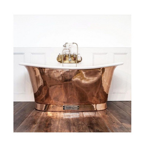 Copper antique bathtub With Vintage Designed And Colored Gold Finishing Decor Metal Tub