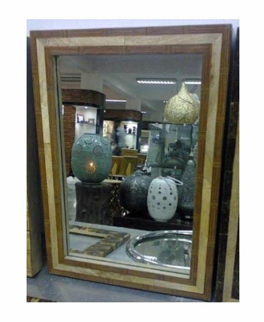 Wooden + Gold Middle Border Boundary High Quality Design Decorative wall mirror For Hotels Restaurant Bathroom