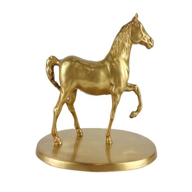 Home Decorative brass horse unicorn figure animal statue with shiny polish Horse sculpture for Home Decoration