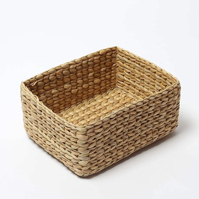 Factory price small wooden chip picnic basket wedding candy empty gift basket with handle top trending design