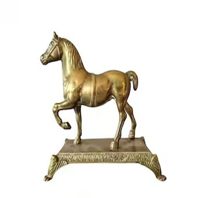 Home Decorative brass horse unicorn figure animal statue with shiny polish Horse sculpture for Home Decoration