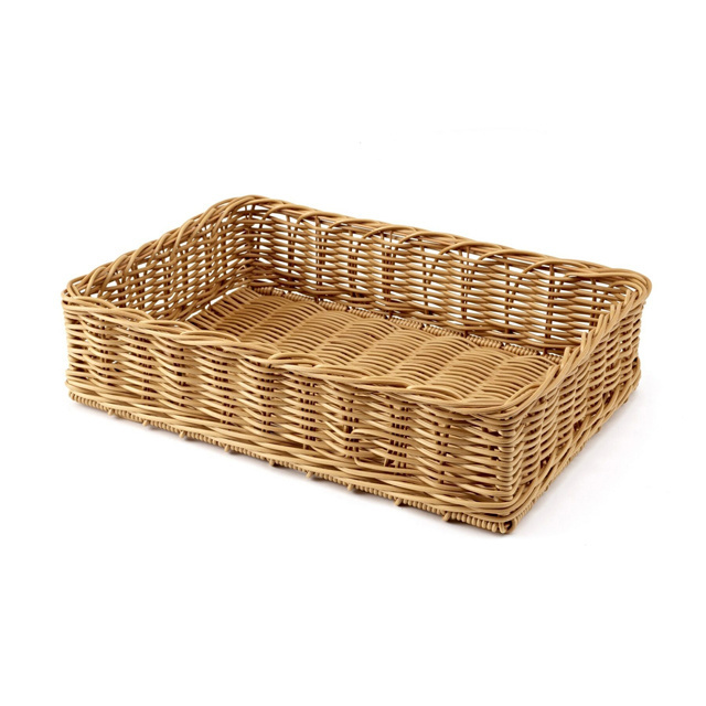 Eco-Friendly Bamboo Rattan Wicker Decorative Cheap Cane Basket For Gift Hampers Kitchen Brown Wicker Weave Fruit Storage Basket