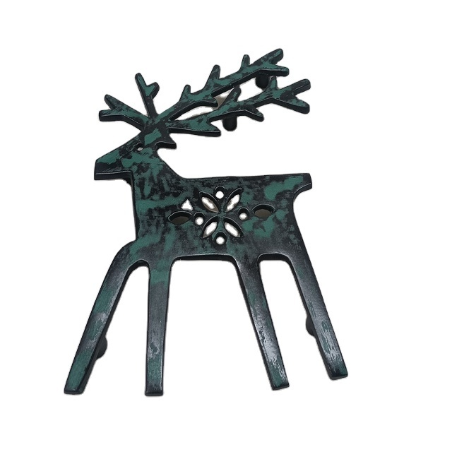 Reindeer Standing Stocking Holder Silver Christmas Ornaments Casted Reindeer Stocking Holder In Wholesale Price