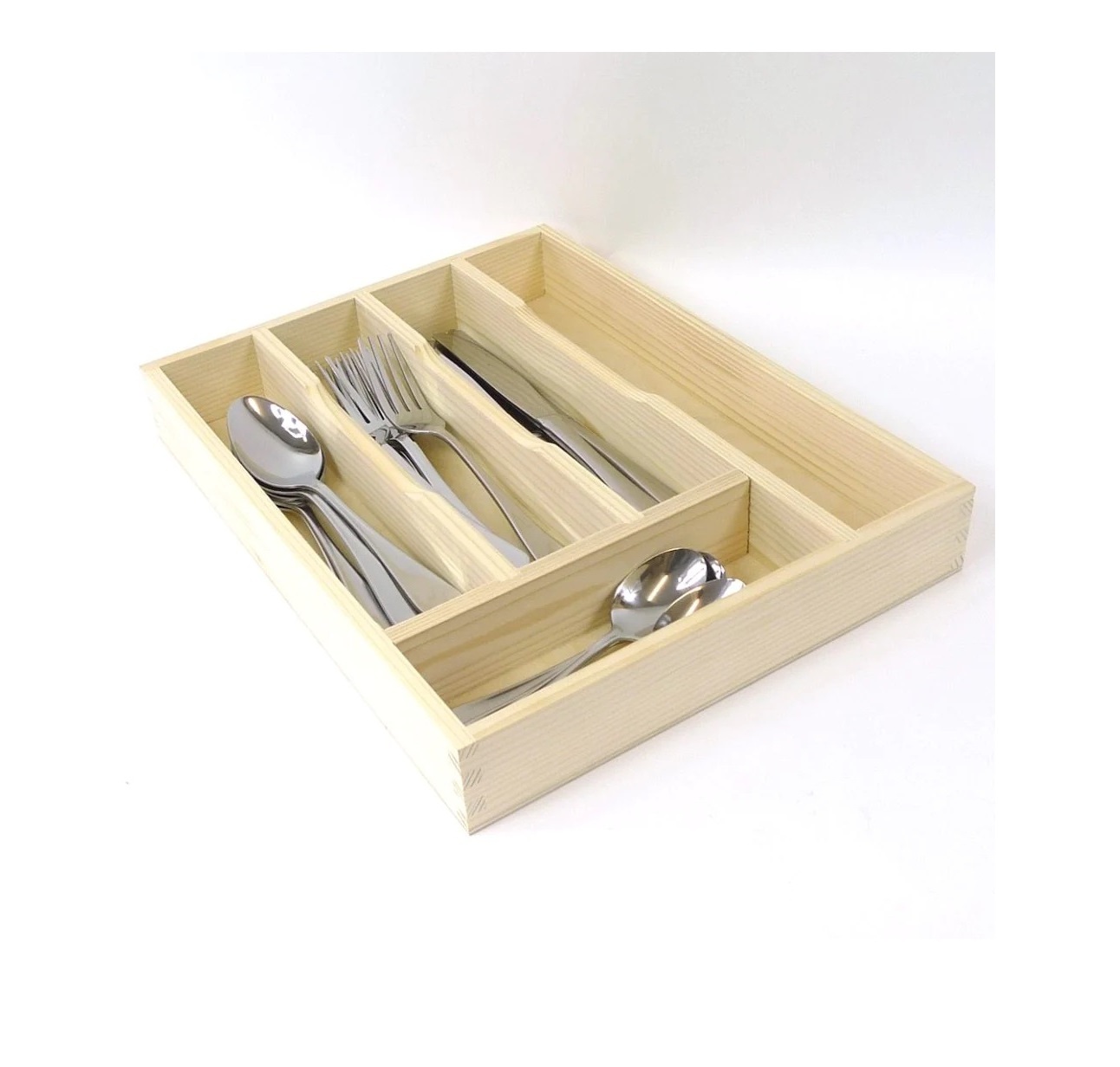 Natural Bamboo Wooden Packaging Gift Knife Display Box Kitchen drawer bamboo knife and fork box