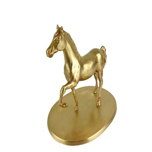 Home Decorative brass horse unicorn figure animal statue with shiny polish Horse sculpture for Home Decoration