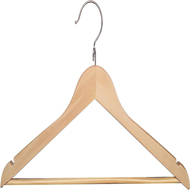 Luxury gloss black suit hanger custom color printing logo wood clothes wooden hangers for display rack