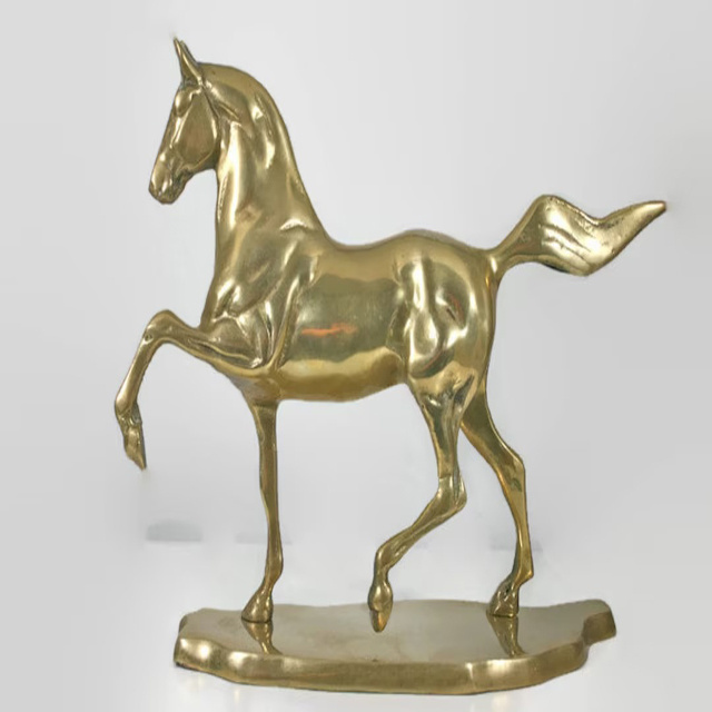 Home Decorative brass horse unicorn figure animal statue with shiny polish Horse sculpture for Home Decoration