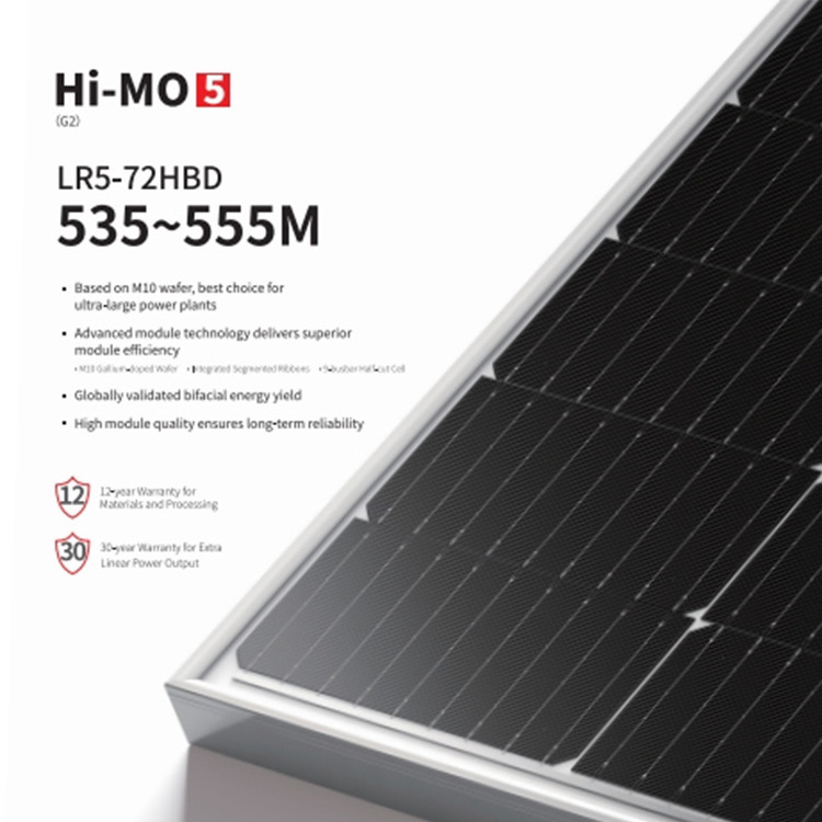 LONGi Hi-MO 5 LR5-72HBD 535-555M Half Cut Cell 535 540 545 550 555 watt longi solar panel 550w price in pakistan