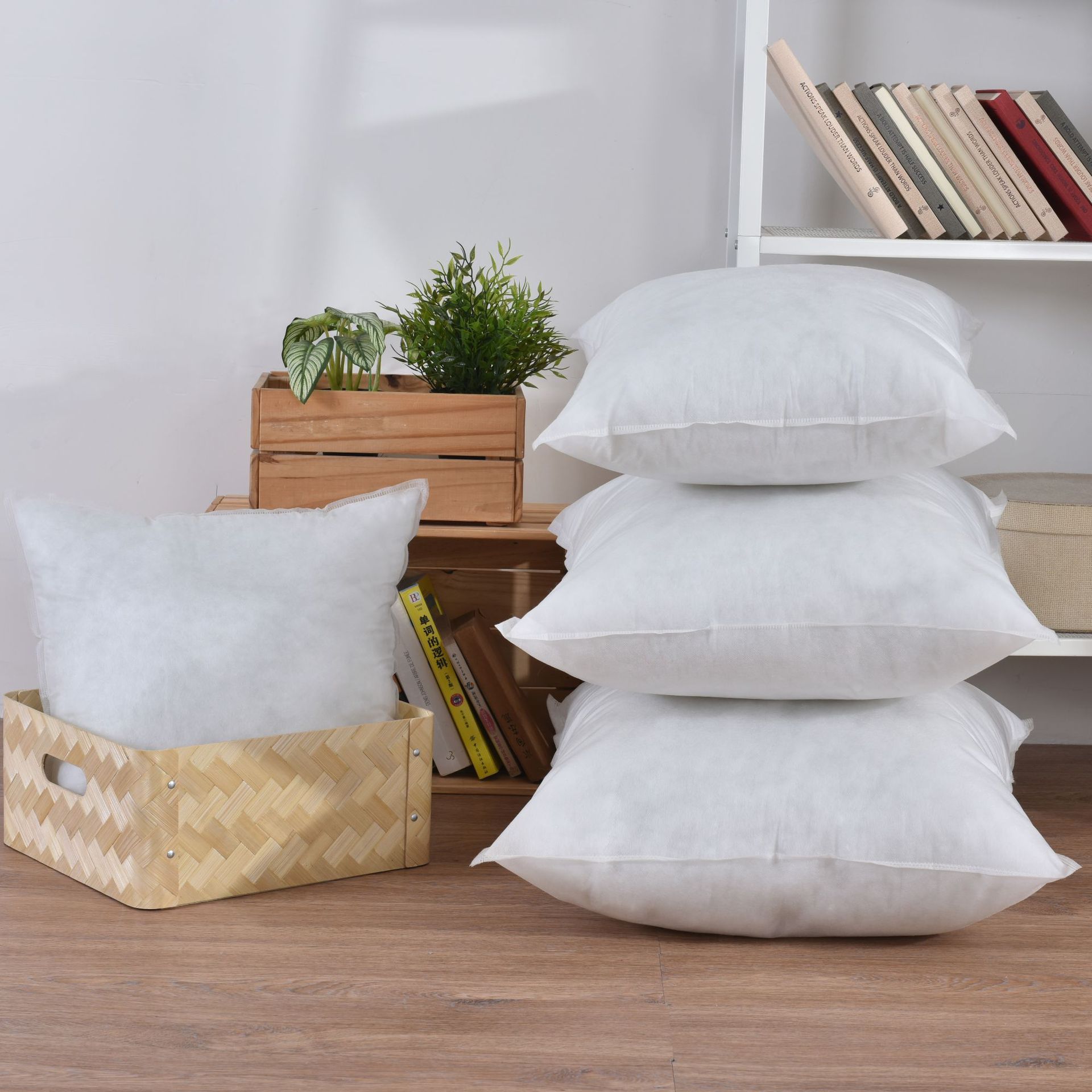 Hypoallergenic PP Cotton Throw Pillow Inserts Square Form Sham Stuffer Bed Pillows