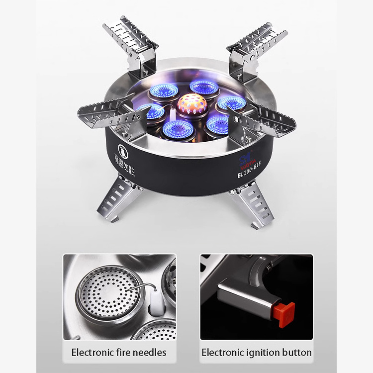 INDEX 18000W multifunction mini cooking barbecue outdoor portable butane 7 burner furnace cooker camping gas stove