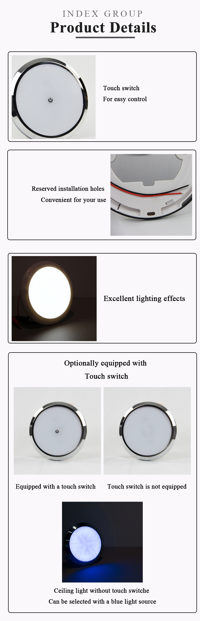 Flush Mount LED Ceiling Light Fixture Silver Low Profile Ceiling Light for RV Motorhome Kitchen Bedroom