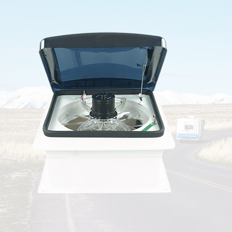 Transparent Fan Blade Ventilation Performance Camper Roof Hatch with LED Light 280*280 mm RV Roof Window