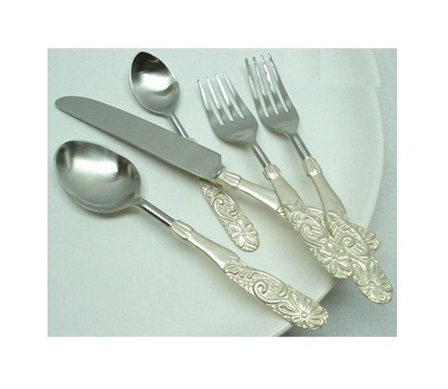 Kitchenware Flatware Set Dinnerware Silver Stainless Steel Creative Rainbow Black Gift Silver Customize Silver Metal Cutlery