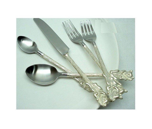 Kitchenware Flatware Set Dinnerware Silver Stainless Steel Creative Rainbow Black Gift Silver Customize Silver Metal Cutlery