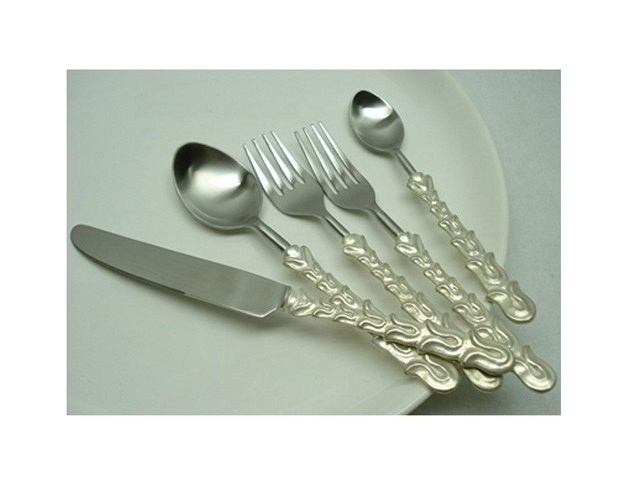 Kitchenware Flatware Set Dinnerware Silver Stainless Steel Creative Rainbow Black Gift Silver Customize Silver Metal Cutlery