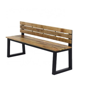 Top Selling High Quality Strong Iron Frame and Solid Mango Wooden Seat Patio Bench Indoor Outdoor Bench for Park and Garden