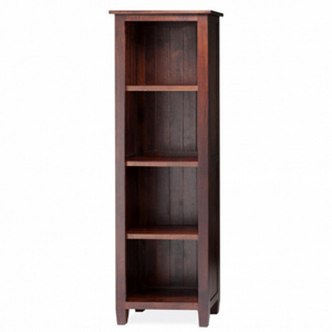 Top Selling Natural Finish Solid Mango Wood Bookshelf Cabinet 4 Wooden Shelf Bookcase Storage for Home Office School Library