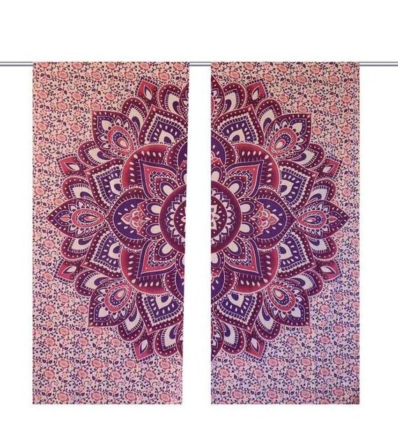 Home Decor Hippie Mandala Curtain Tapestry Indian Ethnic Wall Hanging Cotton Fabric Boho Wall Art Tapestry Curtains _ 5