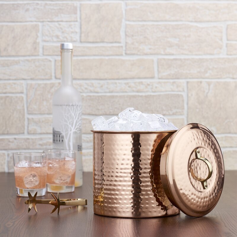 Latest Design Wholesale cheap price Modern Hammered Double Wall insulated Cooler Silver For ice bucket For Cocktail Bar Parties