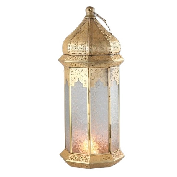 Latest Design Style Indian Exporter Sales Round Moroccan Outdoor Hanging Gold Lantern Metal For Bar and Restaurant Decoration