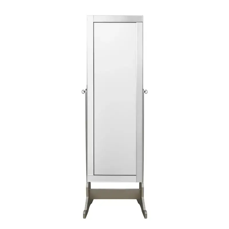 Luxury Metal Framed Decorative Standing Floor Full Body Large Dressing 15.7'' Wide Jewelry Armoire with Mirror For Dressing Room