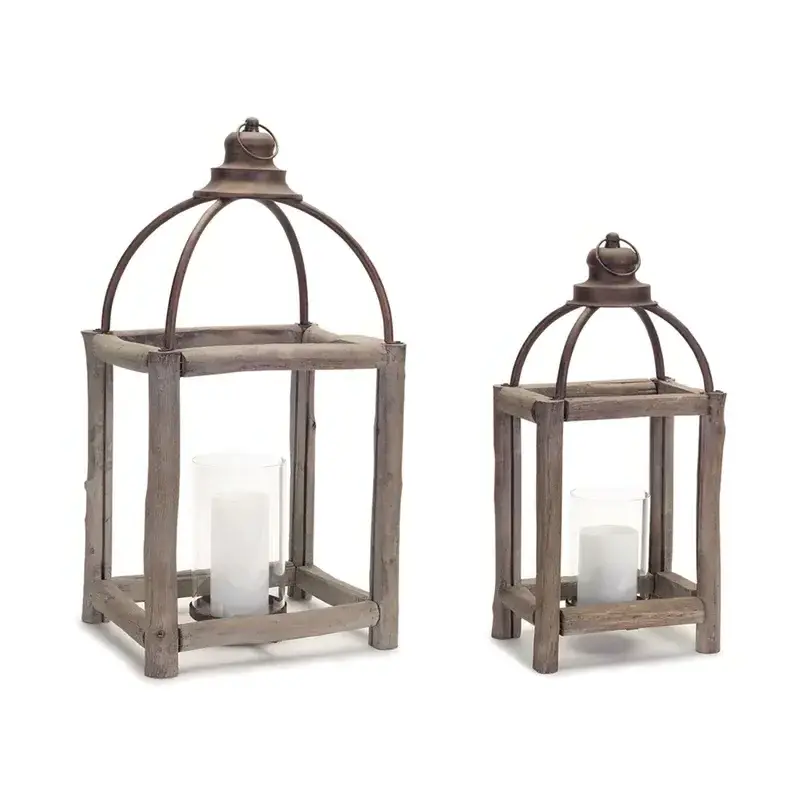 Hot Sale factory direct India customize Iron Ramadan Decorative Light Hanging Candle Lantern Set of 2 for Home Room Decoration