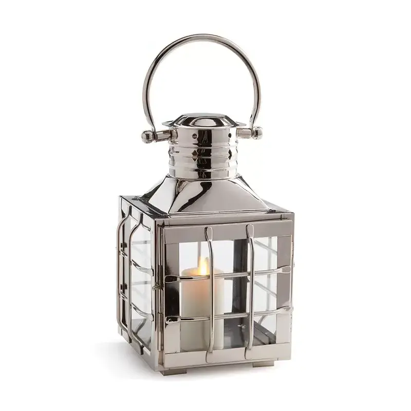 Wonderful Exclusive factory direct sale cheap classic silver Stainless Steel Tabletop Lantern For Home And Outdoor Decoration