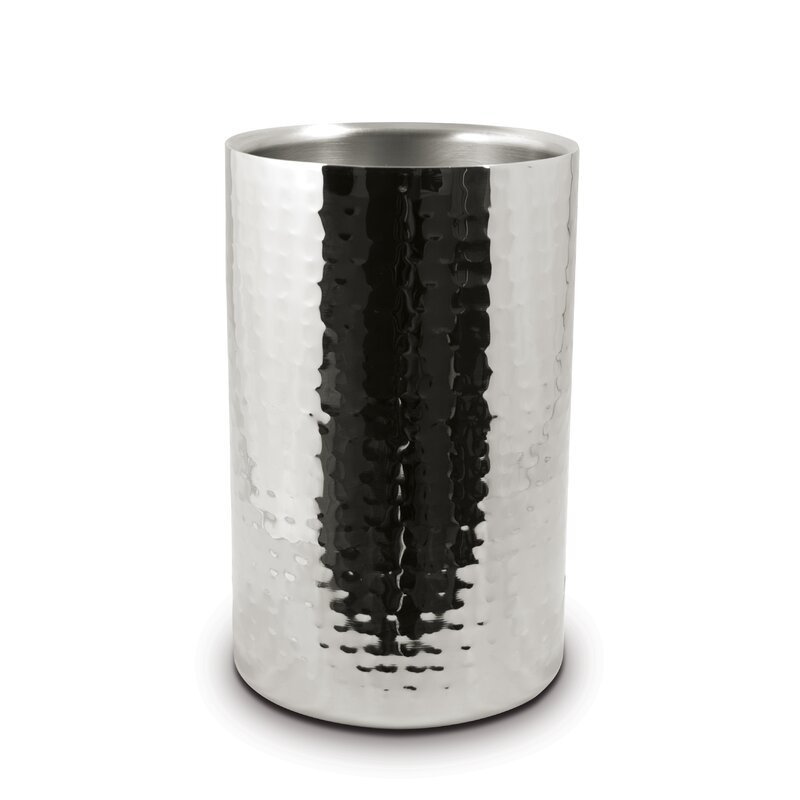 Latest Design Wholesale cheap price Modern Hammered Double Wall insulated Cooler Silver For ice bucket For Cocktail Bar Parties