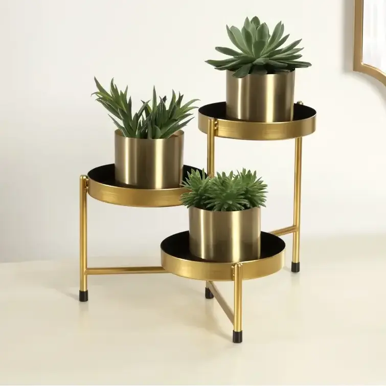 Luxurious style Indian supplies Flower Pots Holder Storage Shelf Metal Plant Stand For Living Room Balcony And Terrace Garden