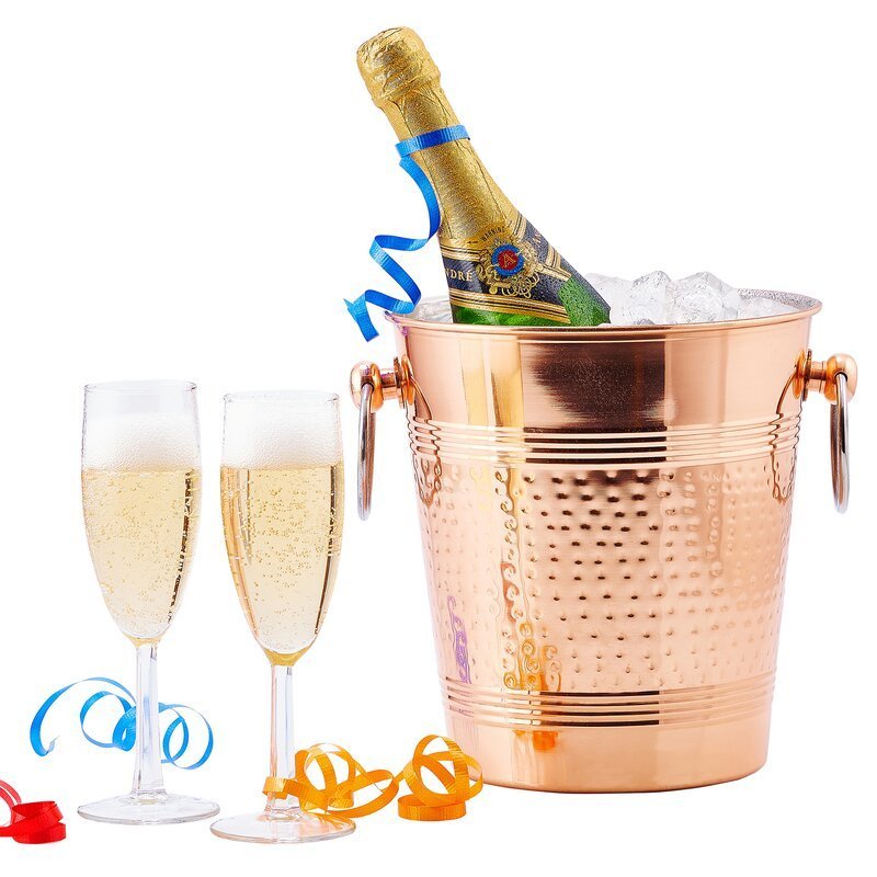 Superb quality Factory Direct India low price Stainless Steel Small Champagne Beer Hammered Ice Bucket for Parties and functions