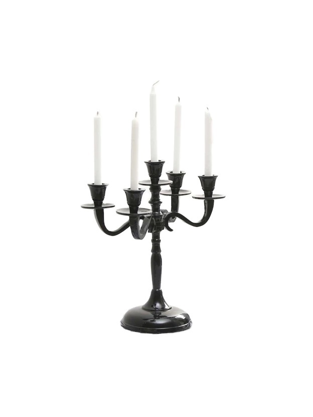 Custom design handcrafted metal black candelabra Nordic style 5*5 Lite head candelabra for home and hottle decor candle holder