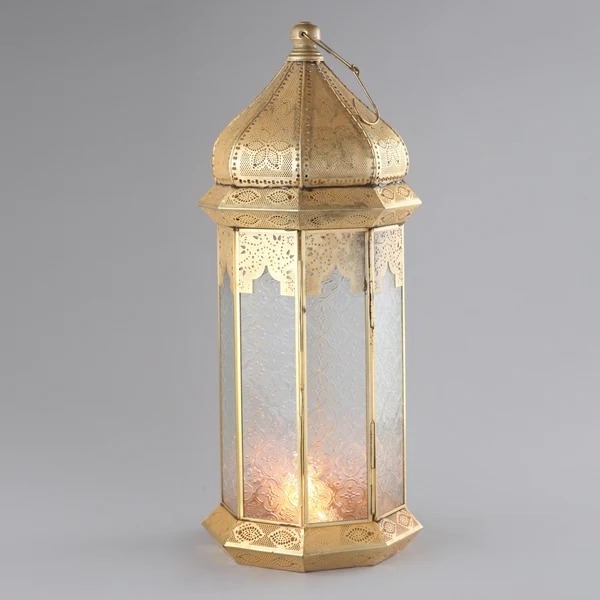 Latest Design Style Indian Exporter Sales Round Moroccan Outdoor Hanging Gold Lantern Metal For Bar and Restaurant Decoration