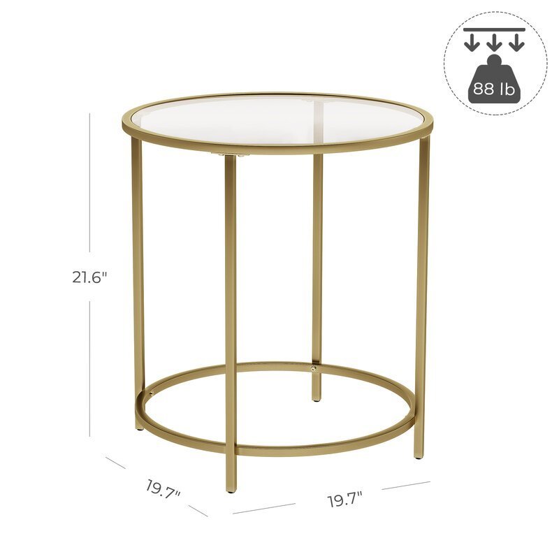 Factory Direct Supply Modern Simple Design Metal & Glass Top round End Table in black, gold and rose gold for home dining room