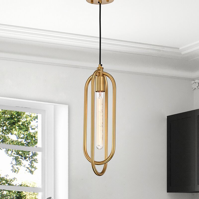 2021 New Design Modern Hanging Light Classic oval Interior Decoration single light geometric hanging pendant gold