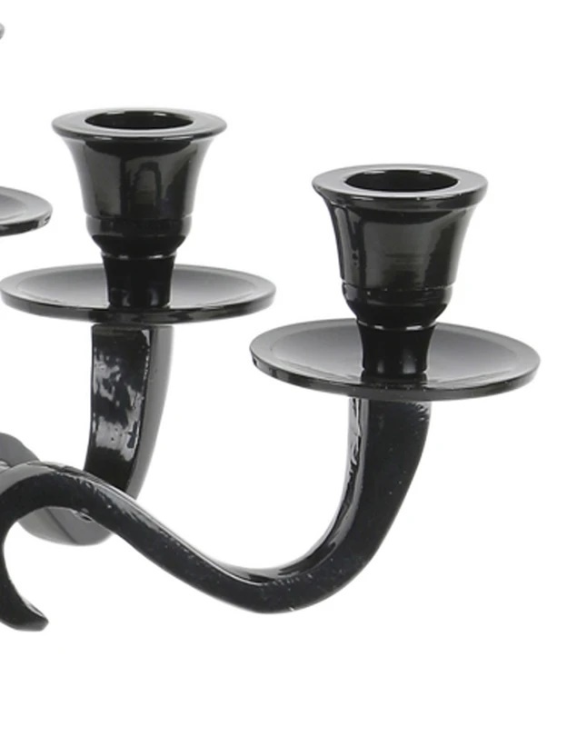 Custom design handcrafted metal black candelabra Nordic style 5*5 Lite head candelabra for home and hottle decor candle holder