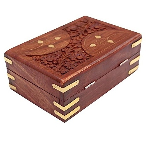 Customized Design Mango Acacia Wood Jewelry Box Wholesale Manufacturer New Design Handmade Wooden Jewelry Box Supplier