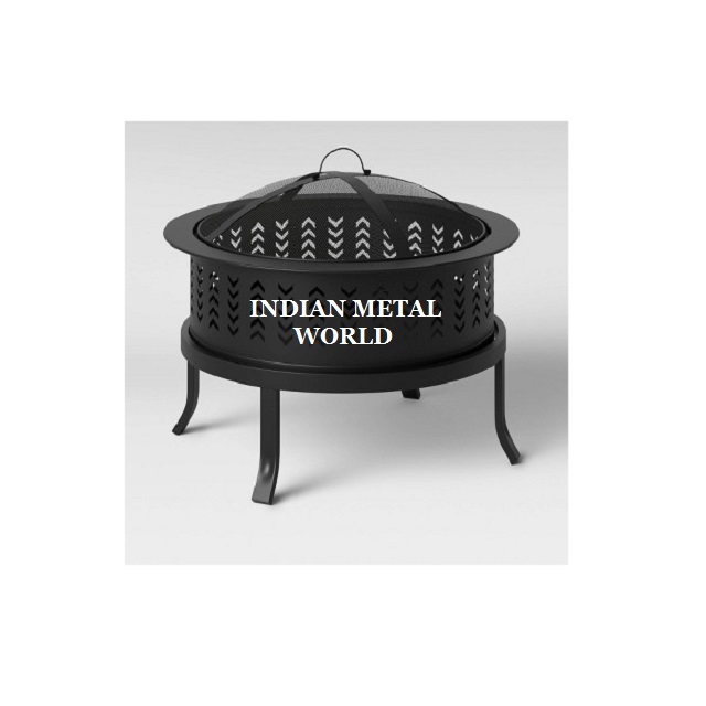 Modern Design Finest Quality Pure Iron Fire Pit Black Color Fireplace Fire Pit For Home And Garden