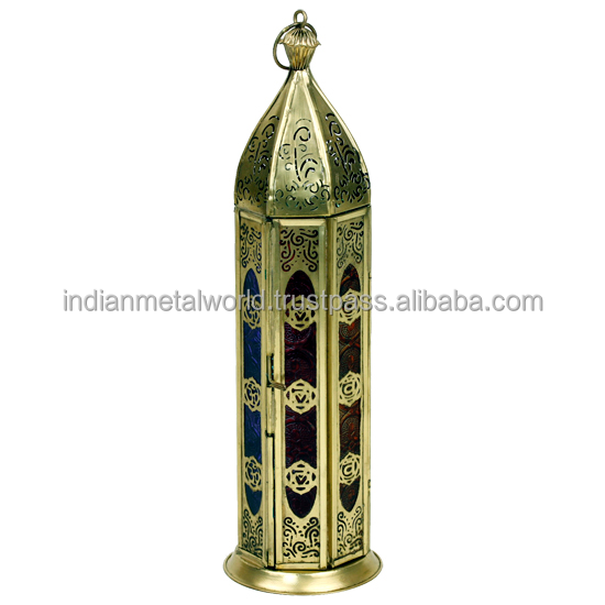 High Quality Luxury and Modern Design gold color Stainless Steel candle Lantern candle holder lantern new style