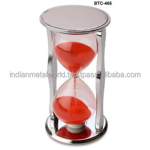 Personalized Handmade Home decor half hour 1 hour office coffee crystal glass hourglass sand timer with wooden stand