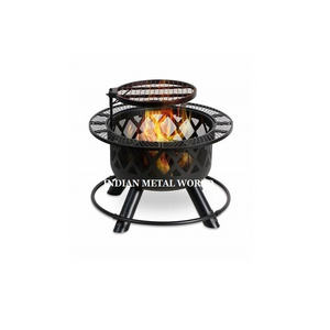 Unique design fire pit in black color round shape fire pit best quality backyard portable smokeless fire pit