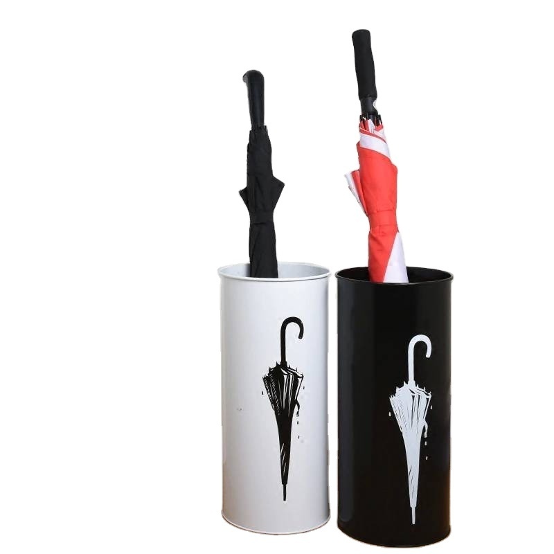 Fabulous design creative quality umbrella holder and stand metal iron white and black color umbrella stand for home decoration